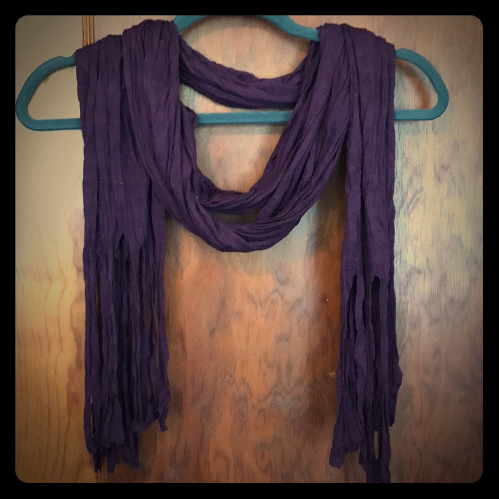 Eggplant Colored Express Scarf with Fringe